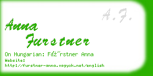 anna furstner business card